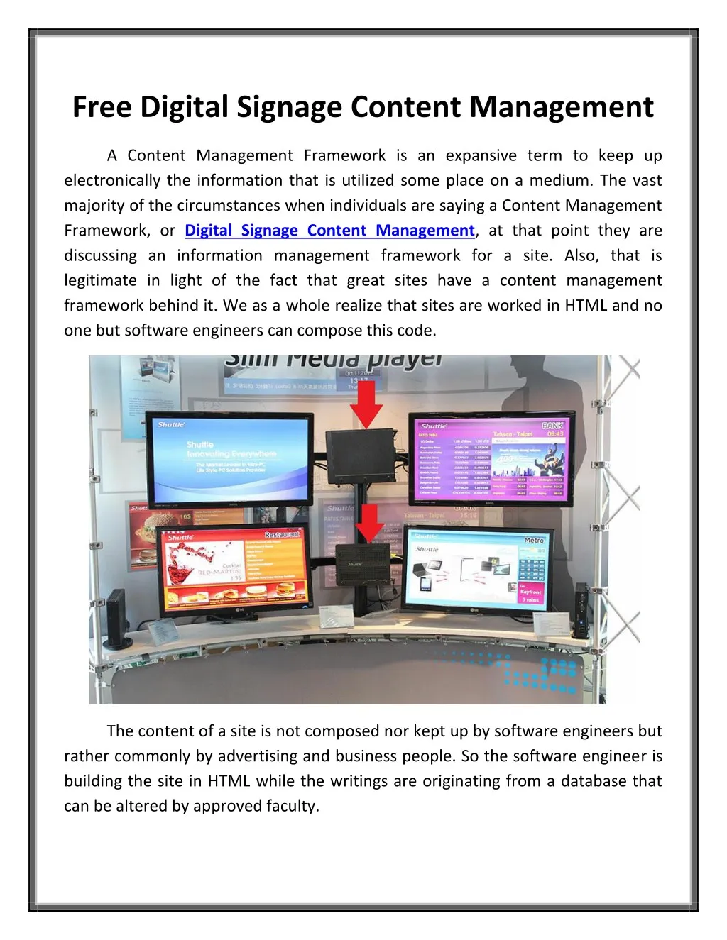 free digital signage content management