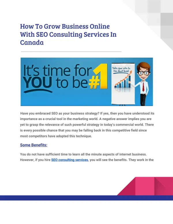 Grow Your Online Business With SEO Consulting Services In Canada