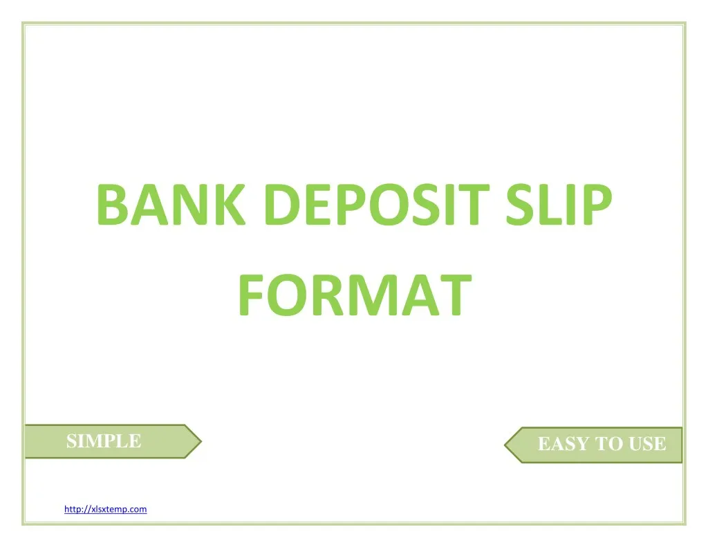 bank deposit slip format