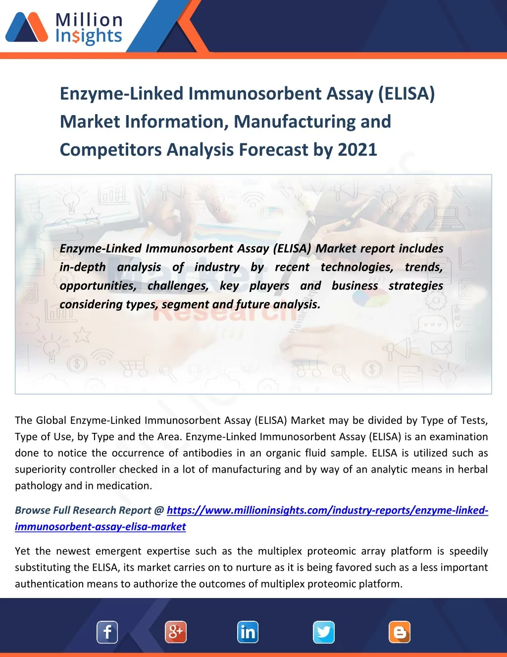 enzyme linked immunosorbent assay elisa market