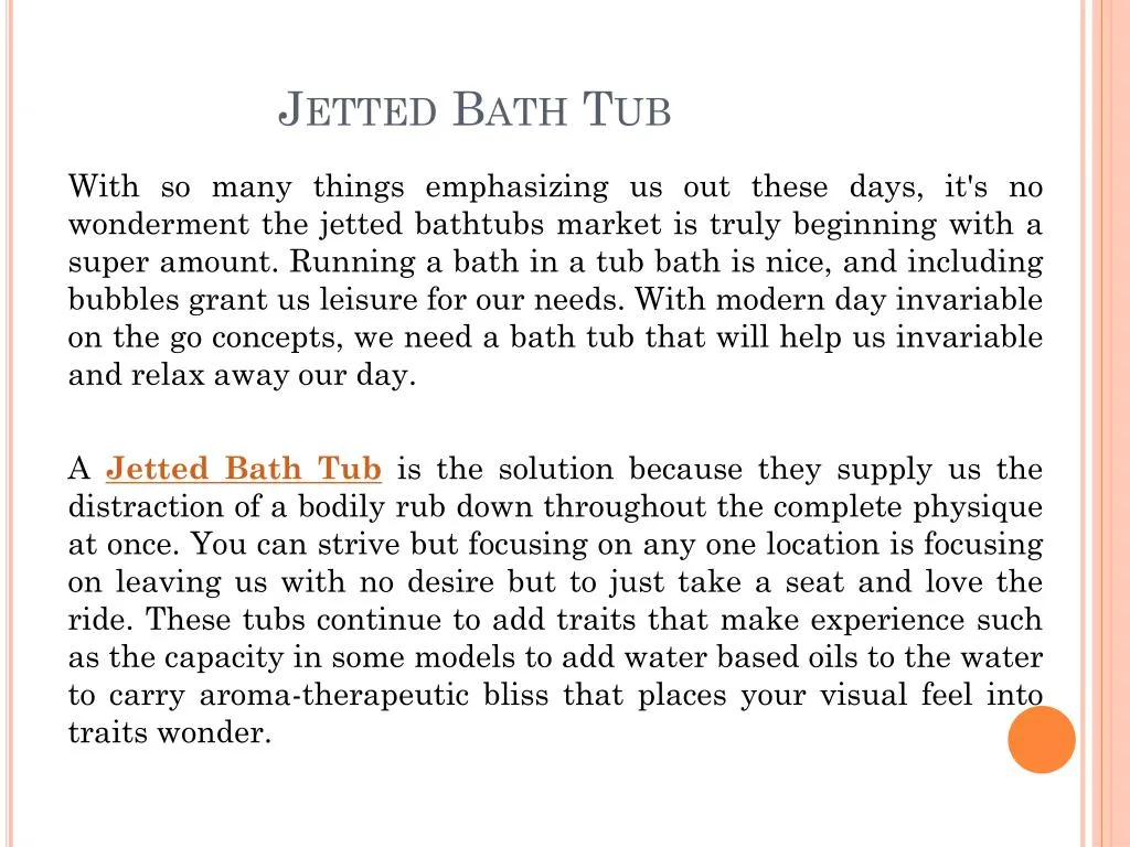 jetted bath tub