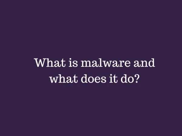 What is malware and what does it do?