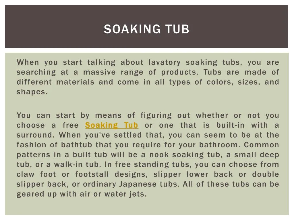 soaking tub