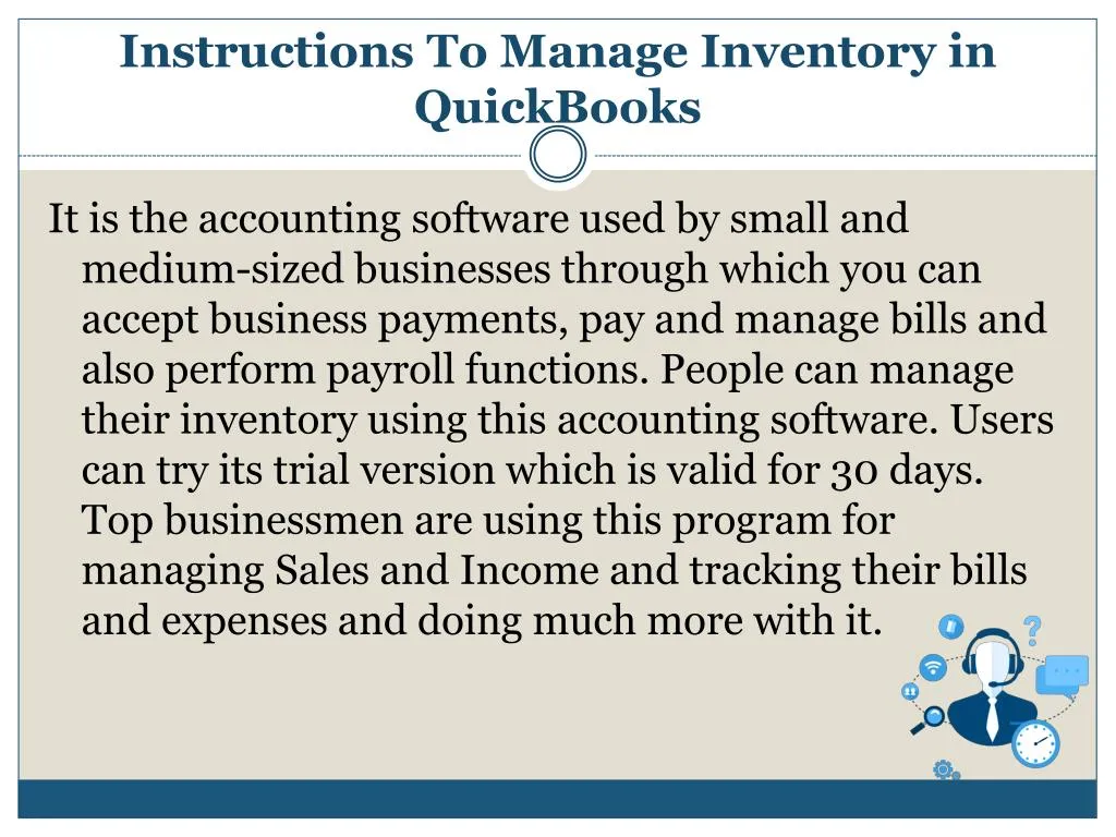 instructions to manage inventory in quickbooks