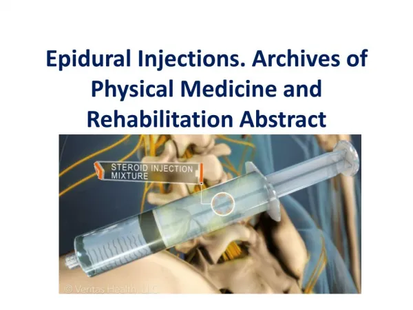 Epidural Injections-Archives of Physical Medicine and Rehabilitation Abstract
