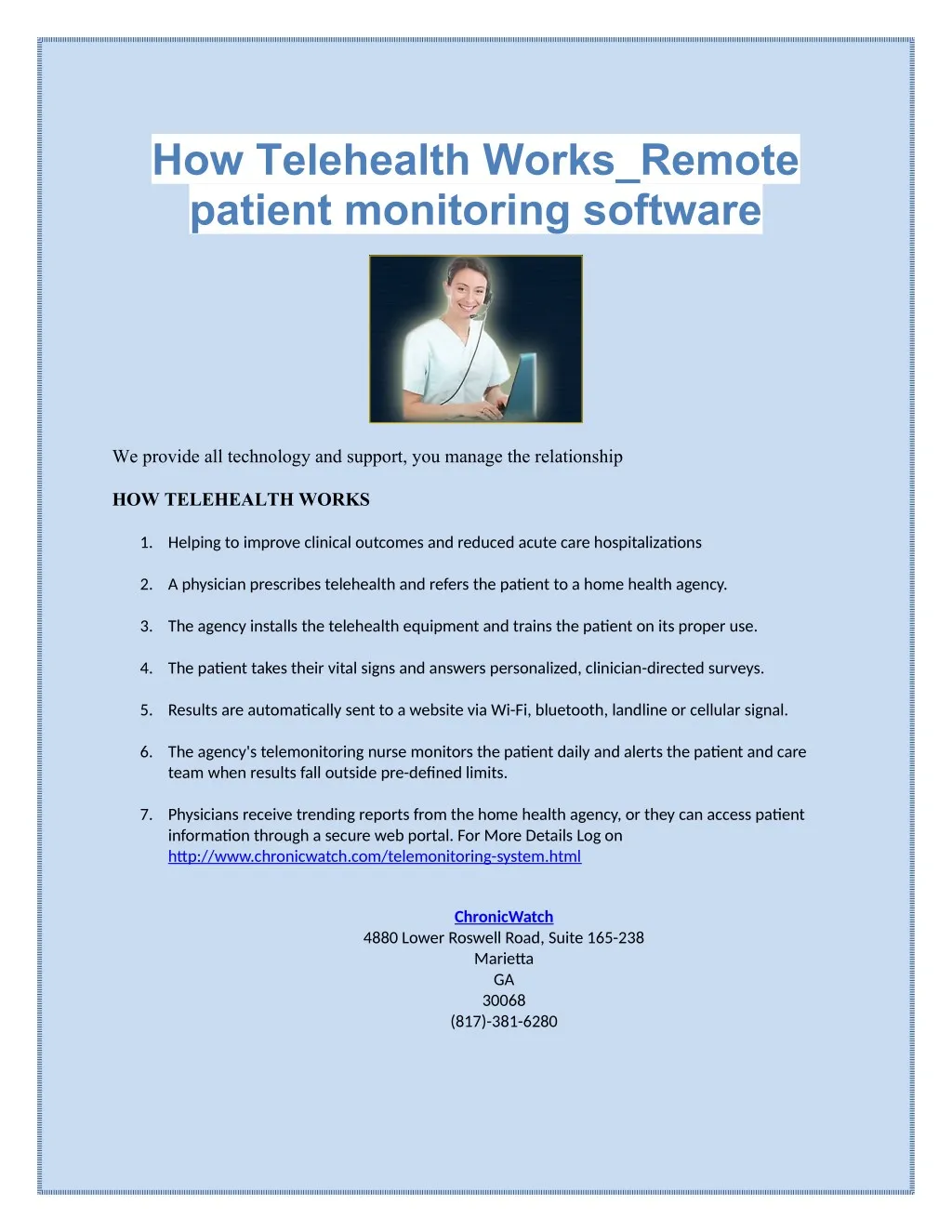 how telehealth works remote patient monitoring