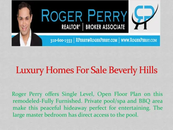 Luxury Homes For Sale Beverly Hills