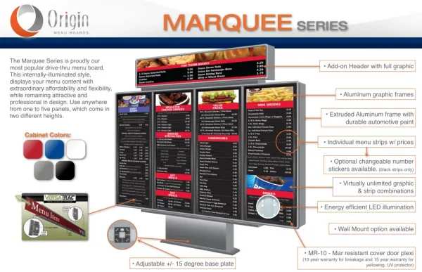 Origin Display Groups - Marquee Series Outdoor Drive Thru Menu Boards
