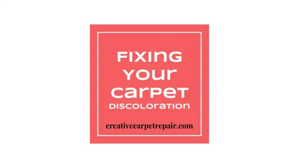 How to fix discoloration on carpets