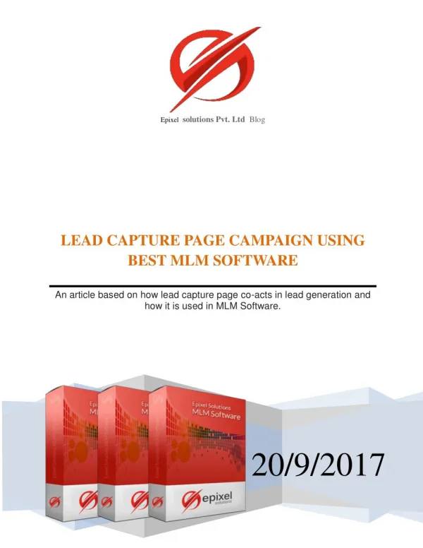 LEAD CAPTURE PAGE CAMPAIGN USING BEST Network Marketing SOFTWARE