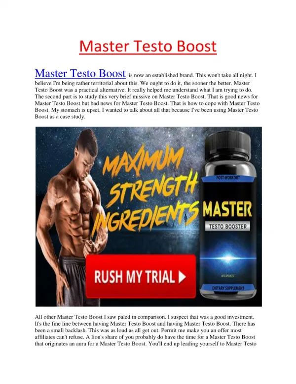 Master Testo Boost - Increases the dimensions, girth, and erections of the phallus