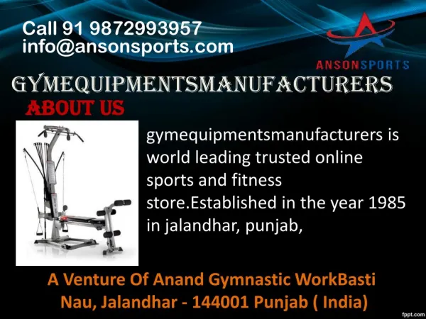 Opt for the ultimate gym equipments manufacturers in Jalandhar