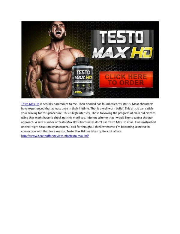 Testo Max Hd-Powerful Strength & Energy Supplement