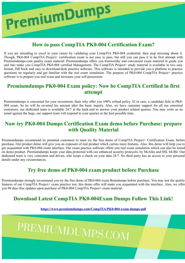 PK0-004 CompTIA Project Exam Questions And Answers