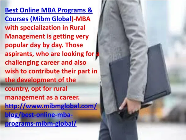 Best Online MBA Programs in management as a career