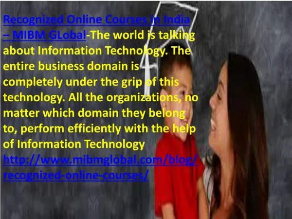 recognized online courses in india mibm global
