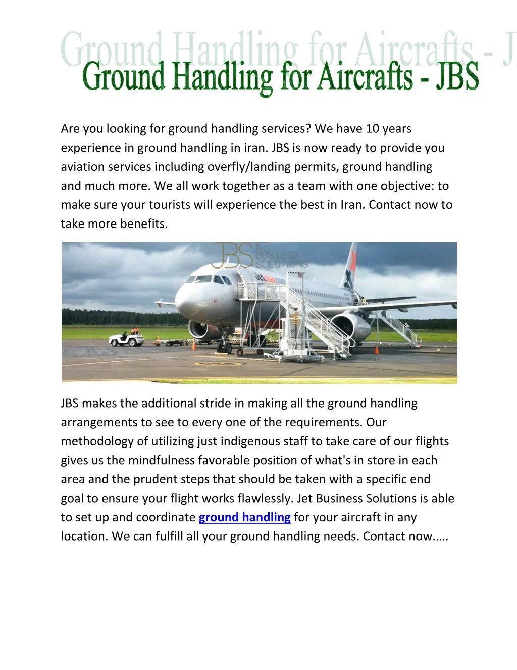 are you looking for ground handling services