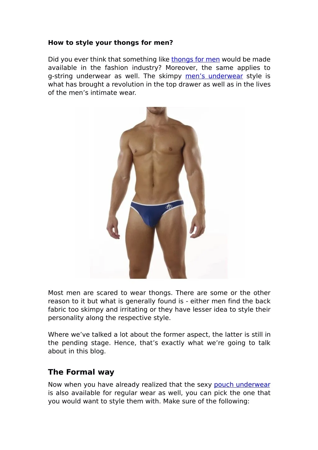 how to style your thongs for men