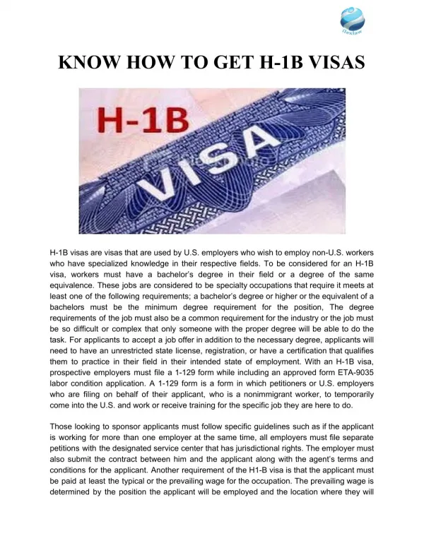 Know How To Get H-1B Visas