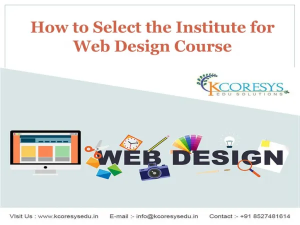 How to select the institute for web design