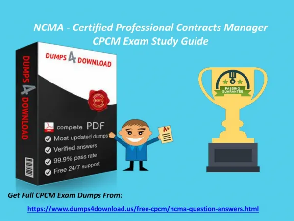 NCMA CPCM Exam Best Study Guide - CPCM Exam Questions Answers
