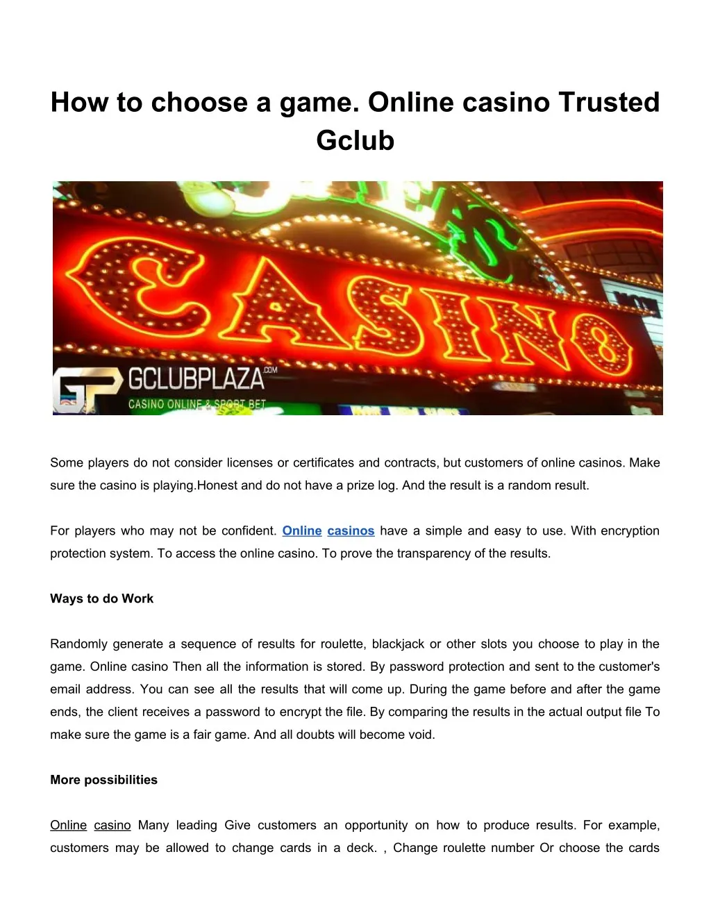 how to choose a game online casino trusted gclub