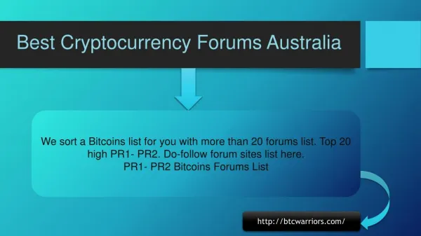 Best Cryptocurrency Forums Australia
