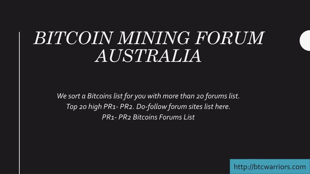 bitcoin mining forum australia