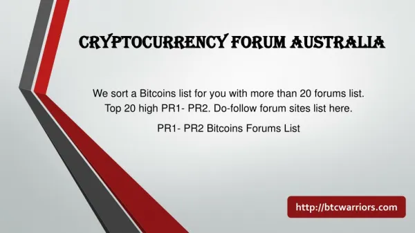 Cryptocurrency Forums Australia