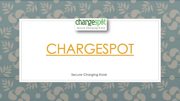 PPT Presentation for the website Charge Spot