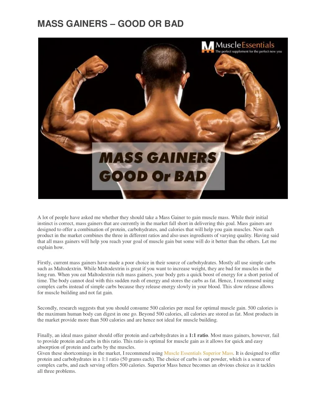 mass gainers good or bad