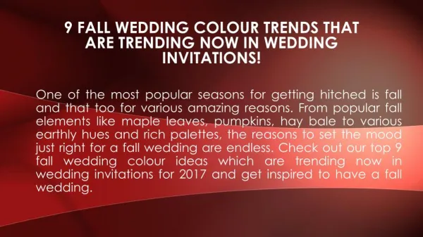 9 fall wedding color trends that are trending now in wedding invitations!