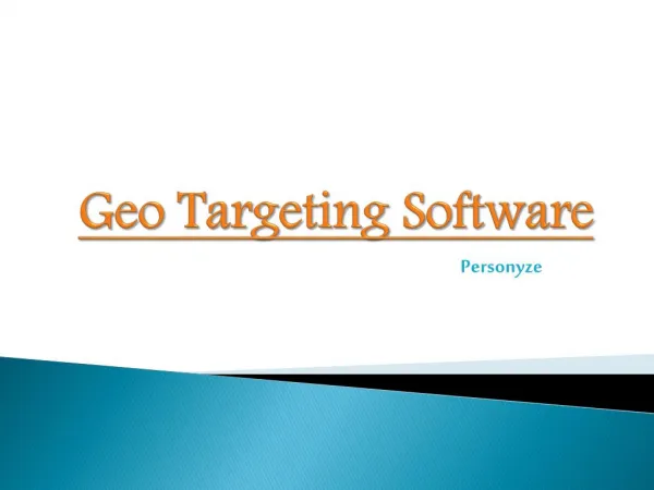 Geo Targeting Software