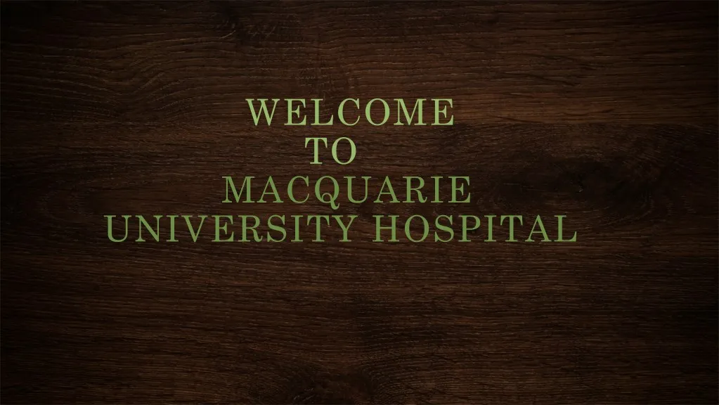 welcome to macquarie university hospital