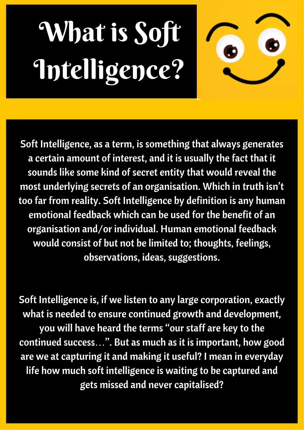what is soft intelligence