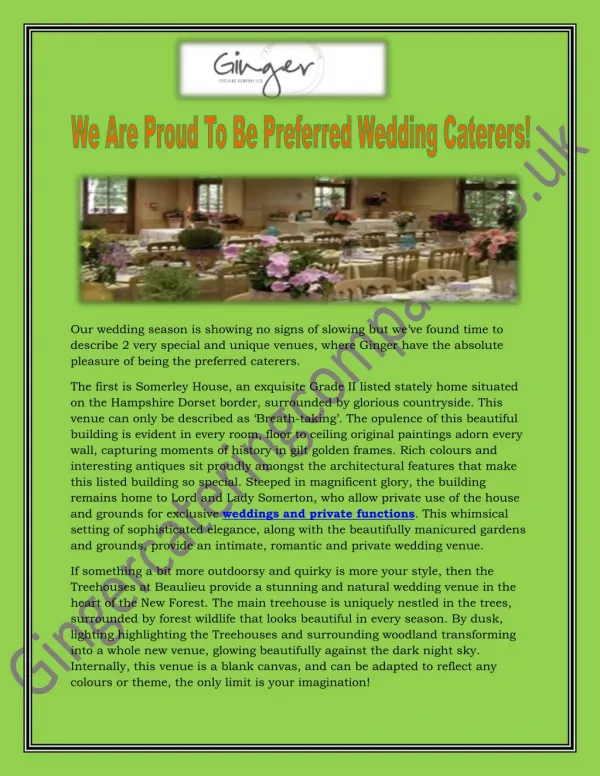 We Are Proud To Be Preferred Wedding Caterers!