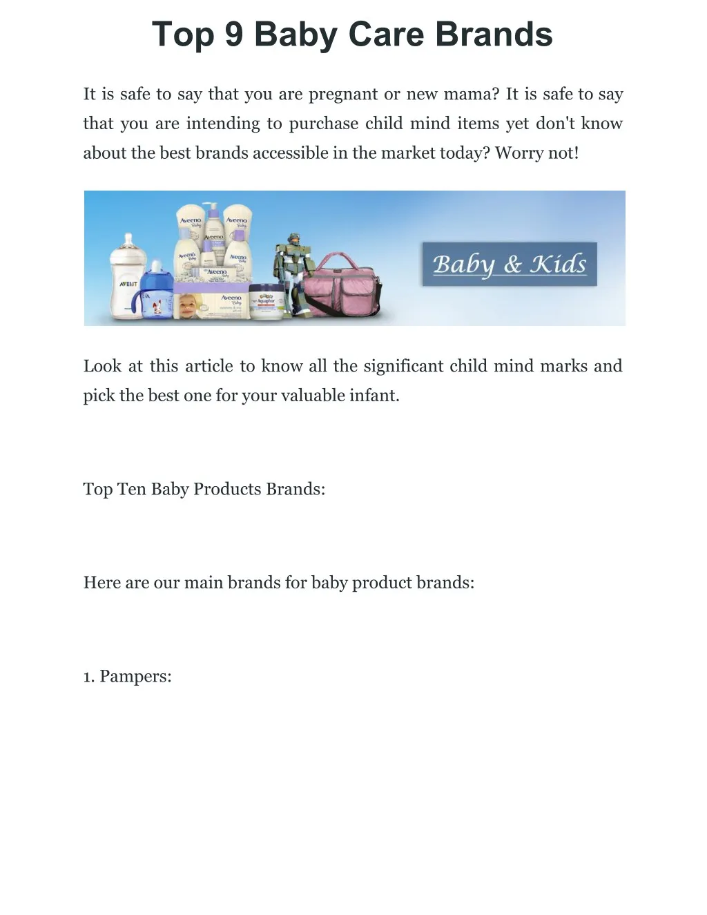 top 9 baby care brands