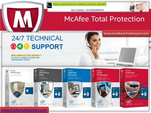 McAfee Antivirus Install & Activate - mcafee.com/activate card