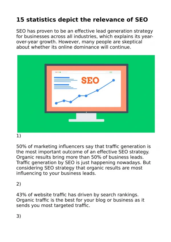 15 statistics depict the relevance of SEO