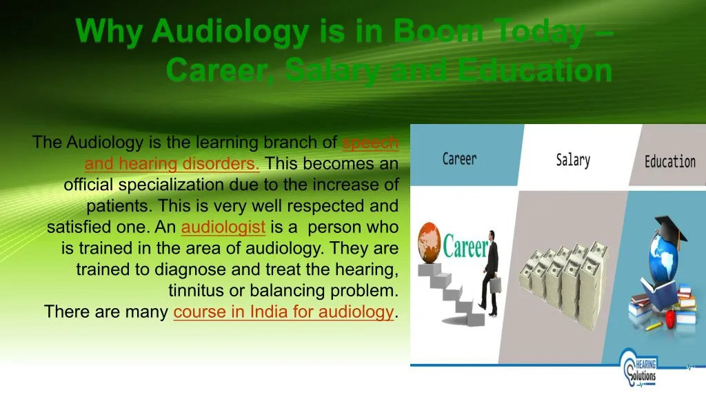 the audiology is the learning branch of speech