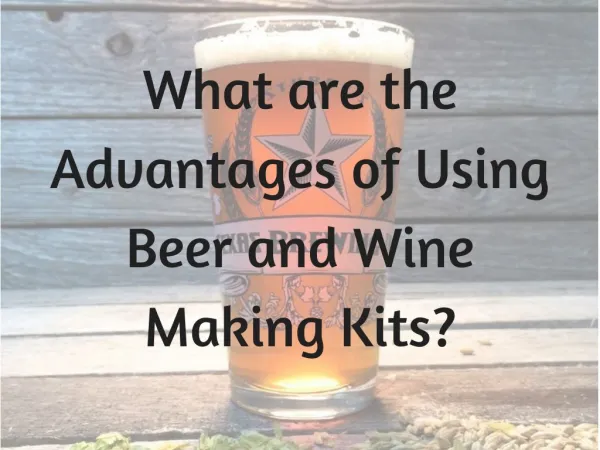 What are the Advantages of Using Beer and Wine Making Kits?