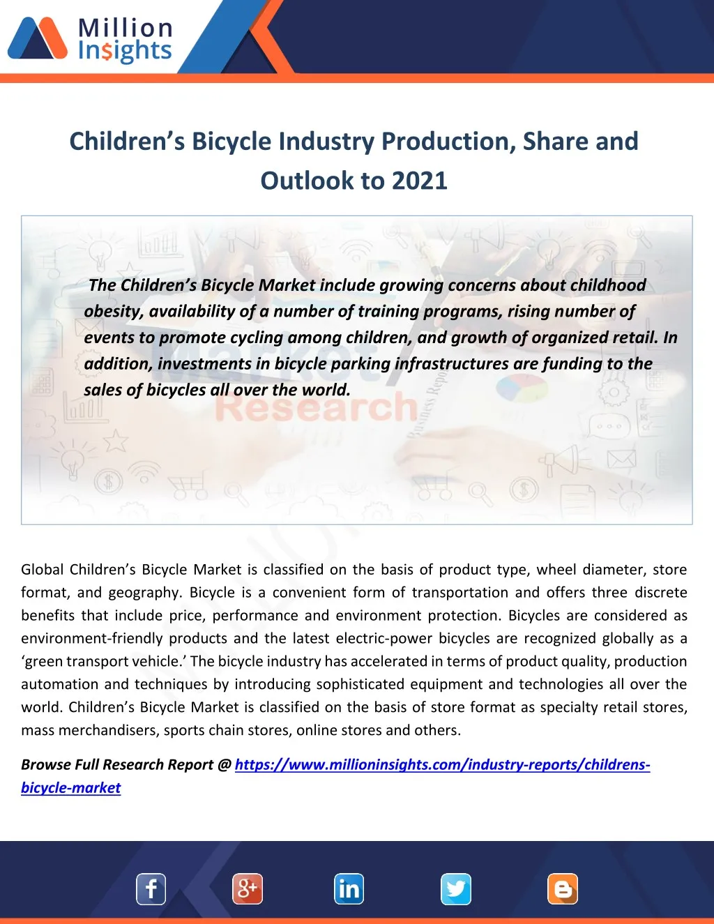 children s bicycle industry production share