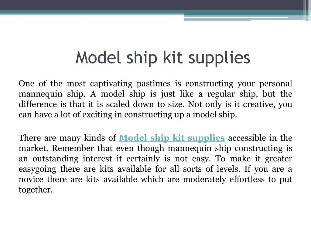 model ship kit supplies