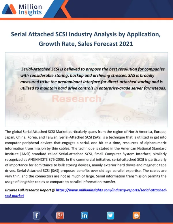 Serial Attached SCSI Market Industrial Chain, Sourcing Strategy and Downstream Buyers Forecast 2021