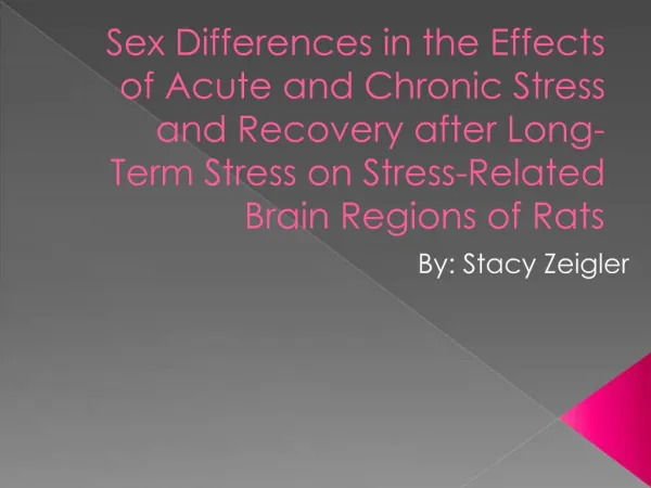 Sex Differences in the Effects of Acute and Chronic Stress and Recovery after Long-Term Stress on Stress-Related Brain R