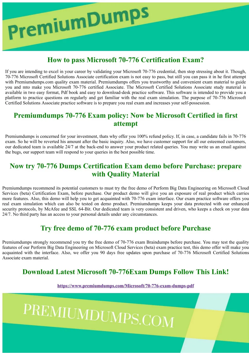 how to pass microsoft 70 776 certification exam