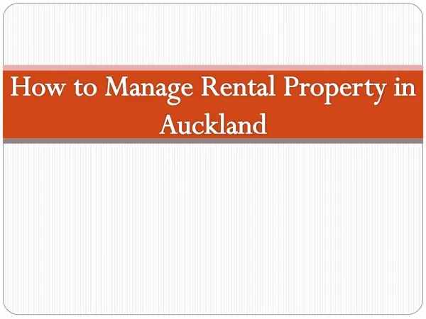 How to Manage Rental Property in Auckland