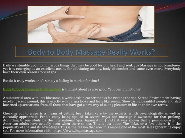 Body Massage in Bangalore