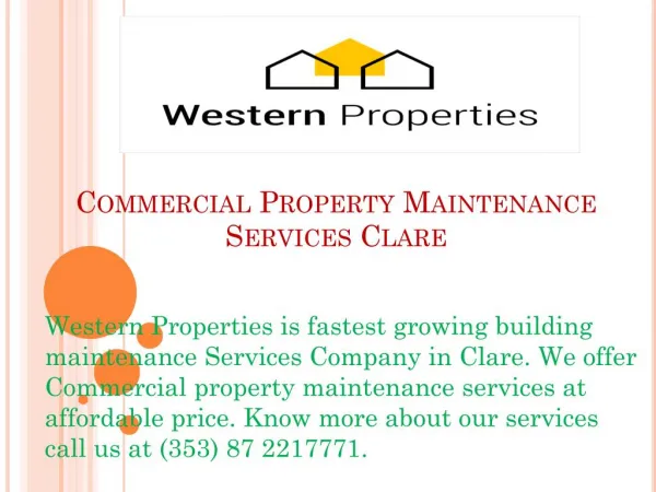 Commercial Property Maintenance Services Clare