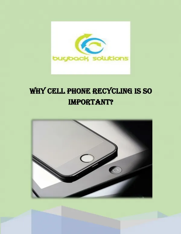 Importance of Recycling of Cell Phones
